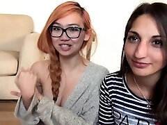 Hot asian teen JOI with suck off and latin