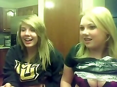 friends showcasing tits together on webcam