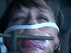 Gagged enslaved black head with smeared makeup knows what Bondage & Discipline is