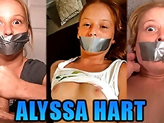 winzige rothaarige alyssa hart klebeband geknebelt in drei heißen knebel-fetisch-videos