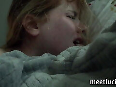 cute submissive platinum-blonde gets all her holes used