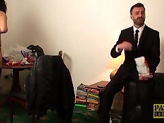 Submissive MILF restrained and dommed with rough fuck-a-thon