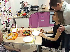 Cuckold, Sexy Cutie Wife in threesome Sex With Lover & Spouse