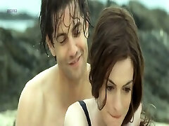 Anne Hathaway first showing cleavage in lingerie, than we