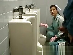 Asian female is cleaning the wrong public