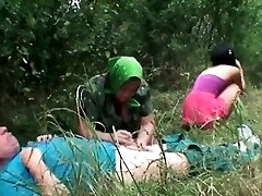 Nasty babe gets kinky with mature couple