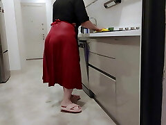When my father is not at home, my step-mom tries to turn me on.