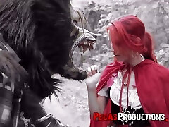 Pinkish haired chick in red riding hood outfit Brind Enjoy is fucked in the forest