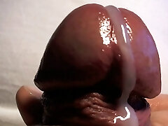 Giant Headed Cock Extreme Close Up Cum Shot