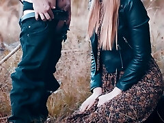 My first flick with sound! Deep blowjob in the woods & humungous cum explosion in my mouth - clothedpleasures