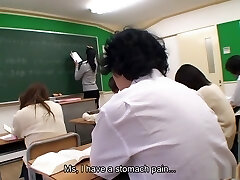School nurse Nahomi Asakura makes a patient hard and cum