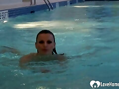 The swimming pool is the greatest for flashing