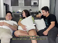 Sarablonde fucks her cheating boyfriend's greatest friend while he is in the kitchen