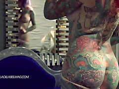 Tatted Beauty Strips Naked