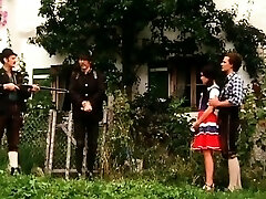 Classic Bavarian girl humped upskirt outdoor
