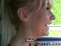 Girlfriends have steamy humid hot sex on backseat of a van