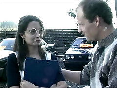 Belgian brunette fucked in the car park