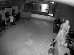 (Security camera) Secratry screws her boss.