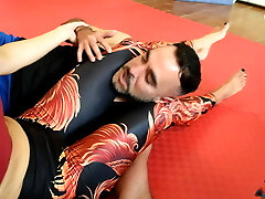 Mixed wrestling foot domination