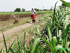 Komal khuleaam ganne ke khet mein apni chut dho rahi thi