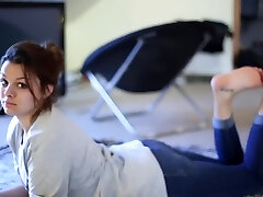 A 21 Year Senior College Girl Learns To Give A Footjob