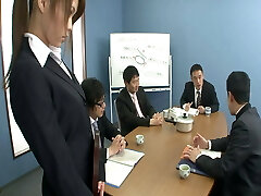 A beautiful naughty assistant is very important to the company's squad spirit