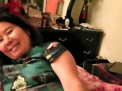 Asian Plump Milf Footjob