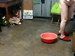 Chinese granny in the bath Two