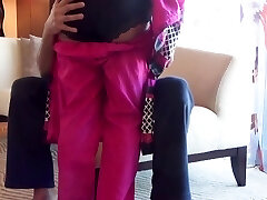 Big desi booty in dark-hued lace panties