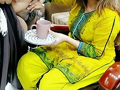 Desi Office Madam Drinking Baby Batter With Coffee Of Office Fellow With Hindi Audio