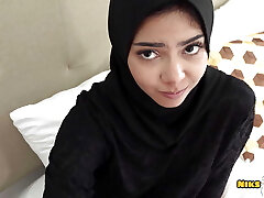 Muslim Hijabi Teenie caught watching Porn and gets Ass Fucked