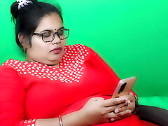 MUMBAI NAUGHTY GIRL Fingering IN Crimson DRESS AND GLASSES CLEAR HINDI AUDIO