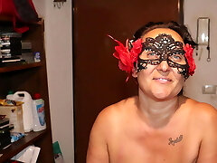 First-ever time for Elisabetta, a mature Italian exhibitionist