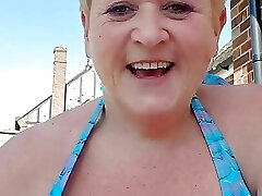 Garden boob teasing