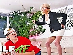 Punished by grandma! Skinny 60 you Jacy Fucks Student