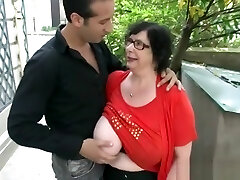 French Bbw Grandma Olga with younger guy