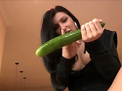 Hot Mature Brunette - Ample Dildo & Deep Cucumber