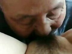 The old dude licks the old lady – so exciting