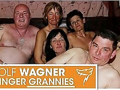 YUCK! Ugly elderly swingers! Grannies &amp_ grandpas have themselves a naughty fuck fest! WolfWagner.com