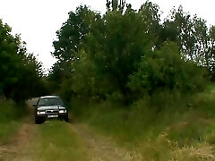 Two buddy share old mature gal outdoors