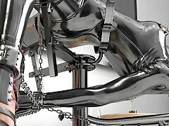 Sister in Law in Hardcore Metal Bondage and Latex Catsuit 3 Dimensional BDSM Animation