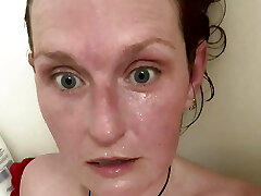 Small mom's flawless pert knockers bounce after masturbating in the bath makes her heart pound incredibly hard and fast