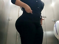 CAMERA IN PUBLIC BATHROOM CATCHES A BEAUTIFUL Sensuous WOMAN