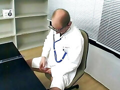 Sick patient and insane doctor giving a horny German nurse some super hot cum