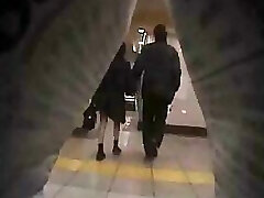 Asian Girl  Public nuisance of mature train