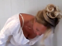 Russian mature busty mom in bathroom
