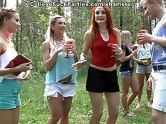 Filthy college sluts turn an outdoor fuck from stranger for money into wild fuck