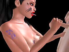 An animated 3d meiko sarah video of a beautiful indian bhabhi having sex with a Japanese man