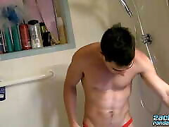 Jock Zack Randall sucks his own hard cock while jerking off