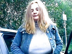 Super curvy German chick in solo action with her dong